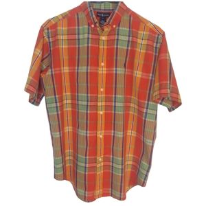 Ralph Lauren Colorful Plaid S/S Button-Down Shirt Size L See Measurement…